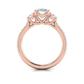 14kt Rose Gold Oval Diamond Three-Stone Engagement Ring