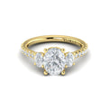 14kt Yellow Gold Oval Diamond Three-Stone Engagement Ring