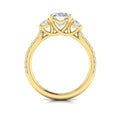 14kt Yellow Gold Oval Diamond Three-Stone Engagement Ring