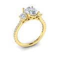14kt Yellow Gold Oval Diamond Three-Stone Engagement Ring