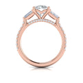 14kt Rose Gold Three Stone Diamond Engagement Ring