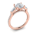 14kt Rose Gold Three Stone Diamond Engagement Ring