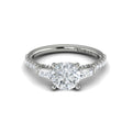 14K White Gold Three Stone Diamond Engagement Ring