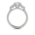 14K White Gold Three Stone Diamond Engagement Ring