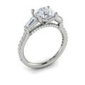 14K White Gold Three Stone Diamond Engagement Ring