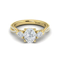 14kt Yellow Gold Round Diamond Three-Stone Engagement Ring