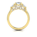14kt Yellow Gold Round Diamond Three-Stone Engagement Ring