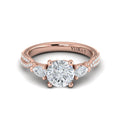 14kt Rose Gold Pear Diamond Three-Stone Engagement Ring