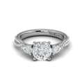14K White Gold Pear Diamond Three-Stone Engagement Ring