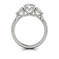 14K White Gold Pear Diamond Three-Stone Engagement Ring
