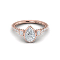 14kt Rose Gold Pear Diamond Three-Stone Engagement Ring