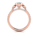 14kt Rose Gold Pear Diamond Three-Stone Engagement Ring