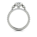 14K White Gold Pear Diamond Three-Stone Bezel Ring