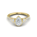 14kt Yellow Gold Pear Diamond Three-Stone Bezel Ring