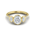 18kt Yellow Gold Oval Diamond Three-Stone Engagement Ring