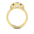 18kt Yellow Gold Oval Diamond Three-Stone Engagement Ring