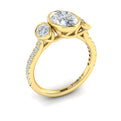 18kt Yellow Gold Oval Diamond Three-Stone Engagement Ring
