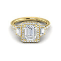 14kt Yellow Gold Emerald Cut Three-Stone Engagement Ring