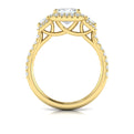 14kt Yellow Gold Emerald Cut Three-Stone Engagement Ring