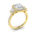 14kt Yellow Gold Emerald Cut Three-Stone Engagement Ring