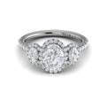 Platinum Oval Diamond Triple Halo Engagement Ring