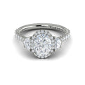 14kt White Gold Oval Diamond Halo Engagement Ring