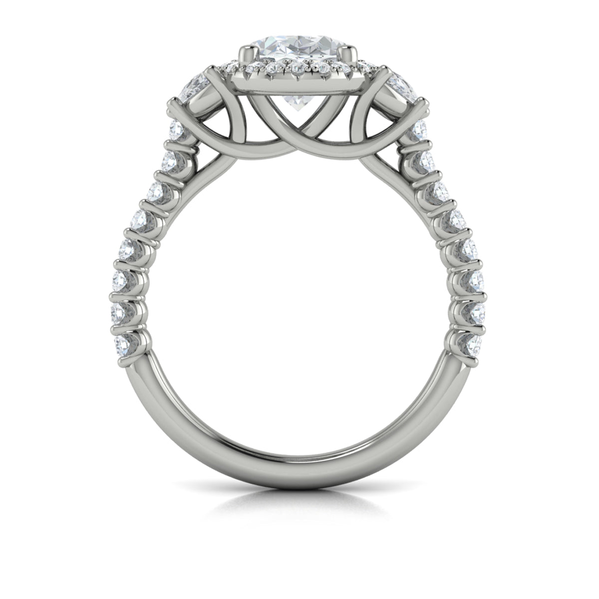 14kt White Gold Oval Diamond Halo Engagement Ring