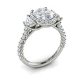 14kt White Gold Oval Diamond Halo Engagement Ring