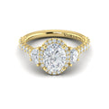 14kt Yellow Gold Oval Diamond Halo Engagement Ring