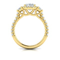 14kt Yellow Gold Oval Diamond Halo Engagement Ring