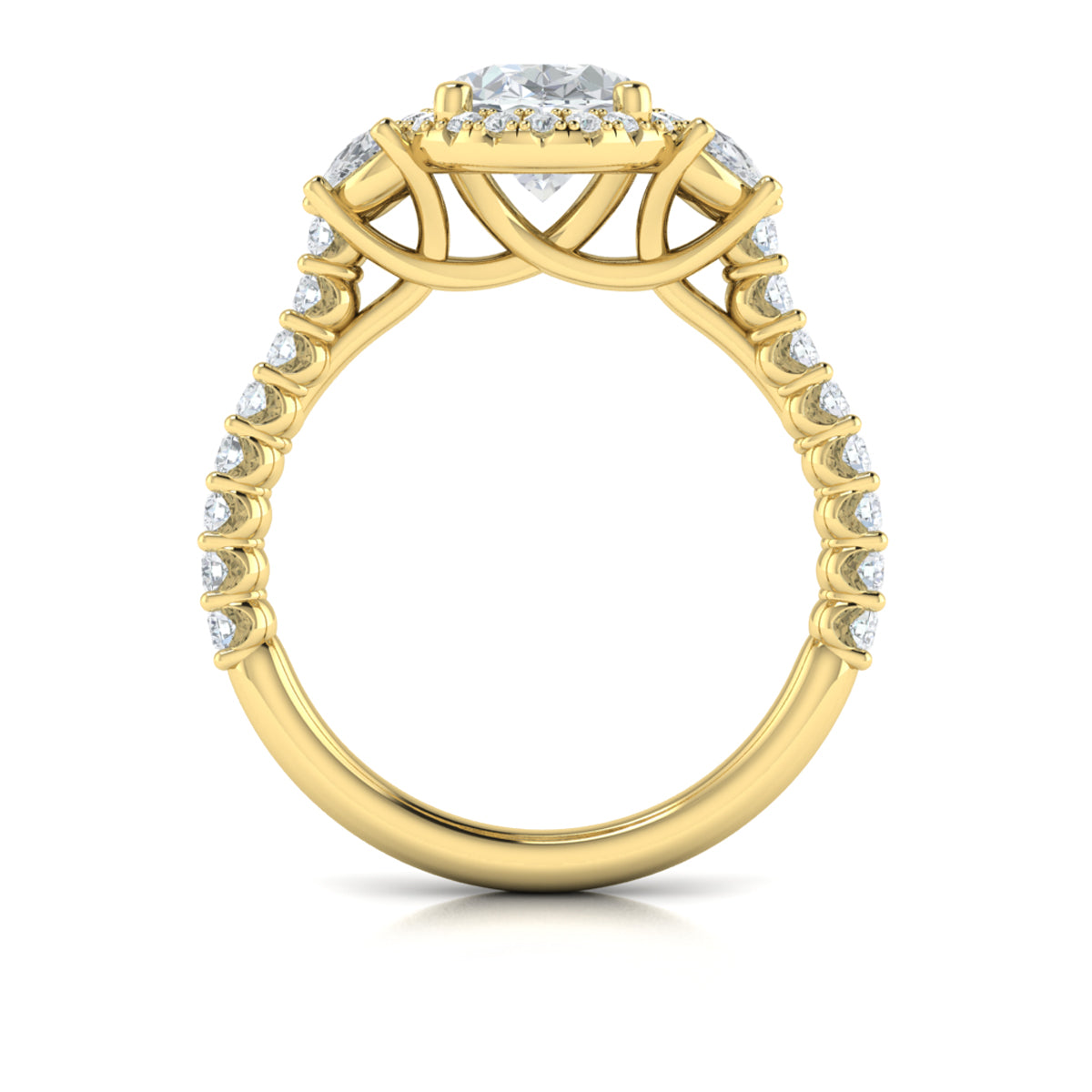 14kt Yellow Gold Oval Diamond Halo Engagement Ring