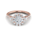 14K Rose Gold Floral Halo Diamond Engagement Ring