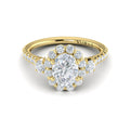 18kt Yellow Gold Oval Diamond Halo Engagement Ring
