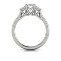 14K White Gold Oval Three Stone Womens Engagement Ring