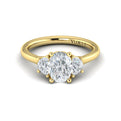 14kt Yellow Gold Oval Diamond Three-Stone Engagement Ring