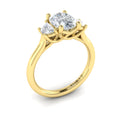 14kt Yellow Gold Oval Diamond Three-Stone Engagement Ring