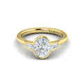 14kt Yellow Gold Oval Diamond Bezel Three-Stone Ring