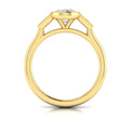 14kt Yellow Gold Oval Diamond Bezel Three-Stone Ring