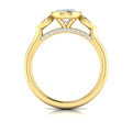 14kt Yellow Gold Oval Diamond Three-Stone Bezel Ring