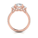 18kt Rose Gold Intertwined Three Stone Diamond Ring