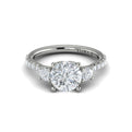 14K White Gold Three-Stone Diamond Engagement Ring