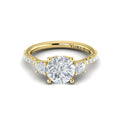 14kt Yellow Gold Round Diamond Three-Stone Engagement Ring