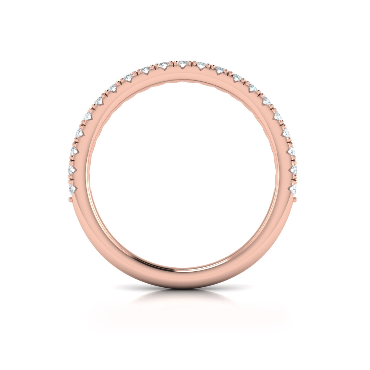 14kt Rose Gold Diamond Womens Wedding Band