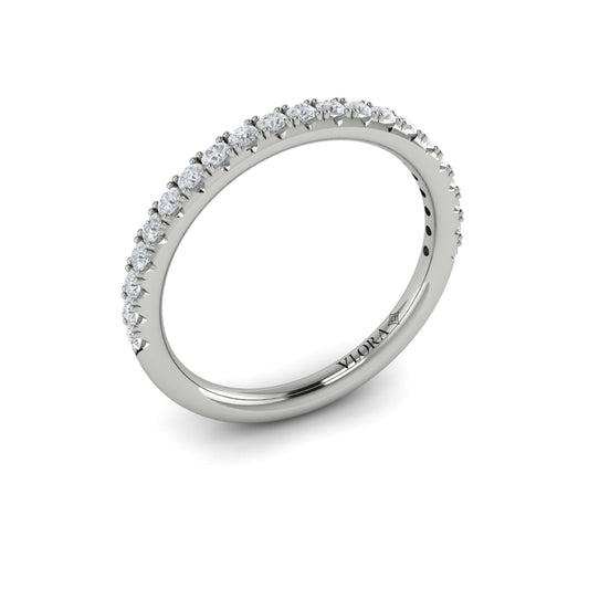 14K White Gold Diamond Womens Matching Wedding Band