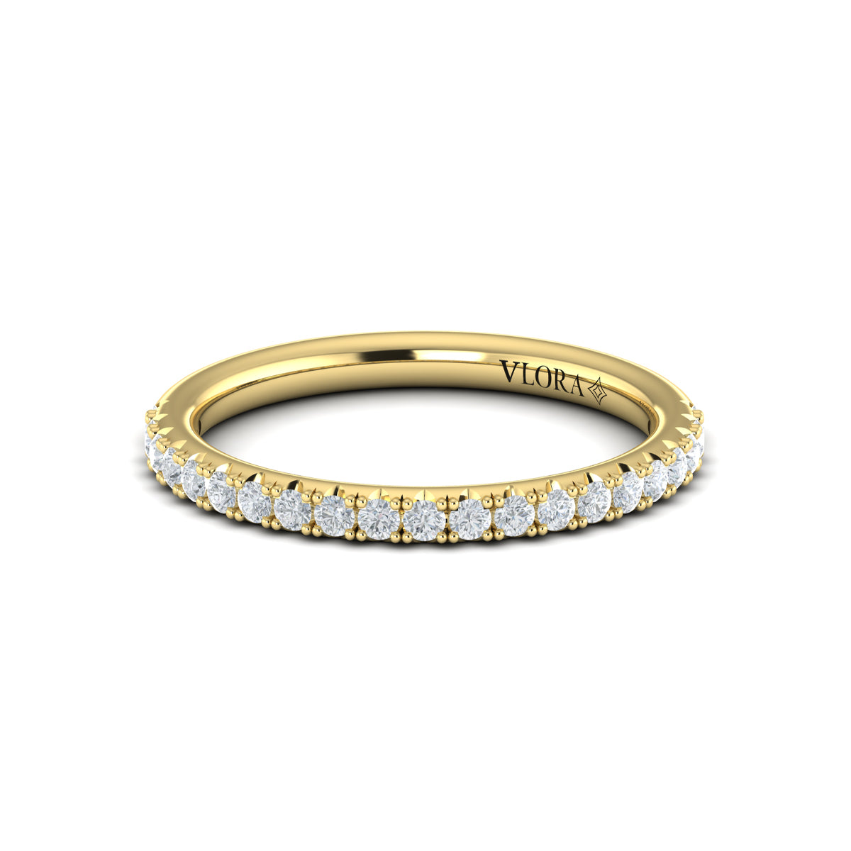 14kt Yellow Gold Diamond Womens Wedding Band