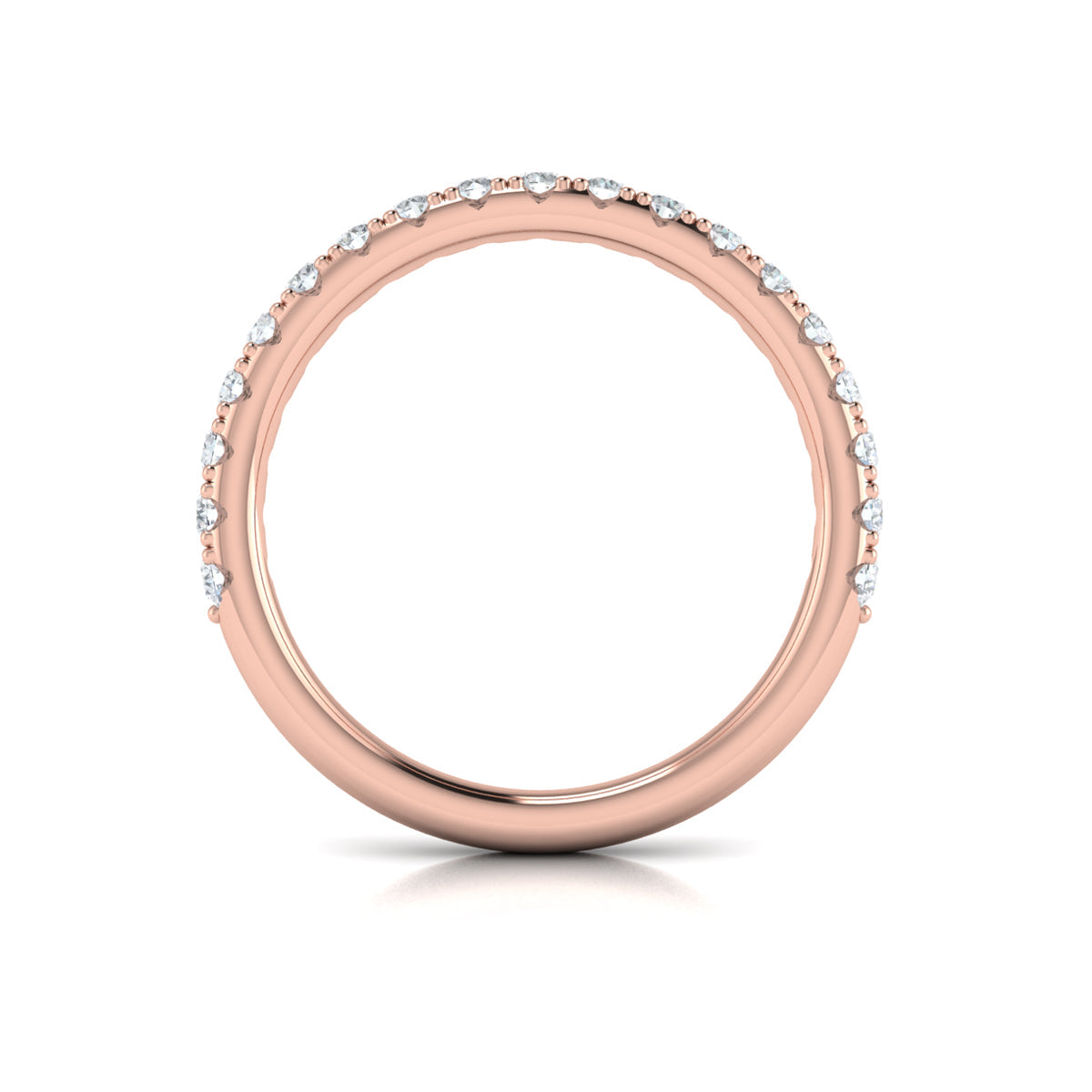 14kt Rose Gold Diamond Womens Matching Wedding Band