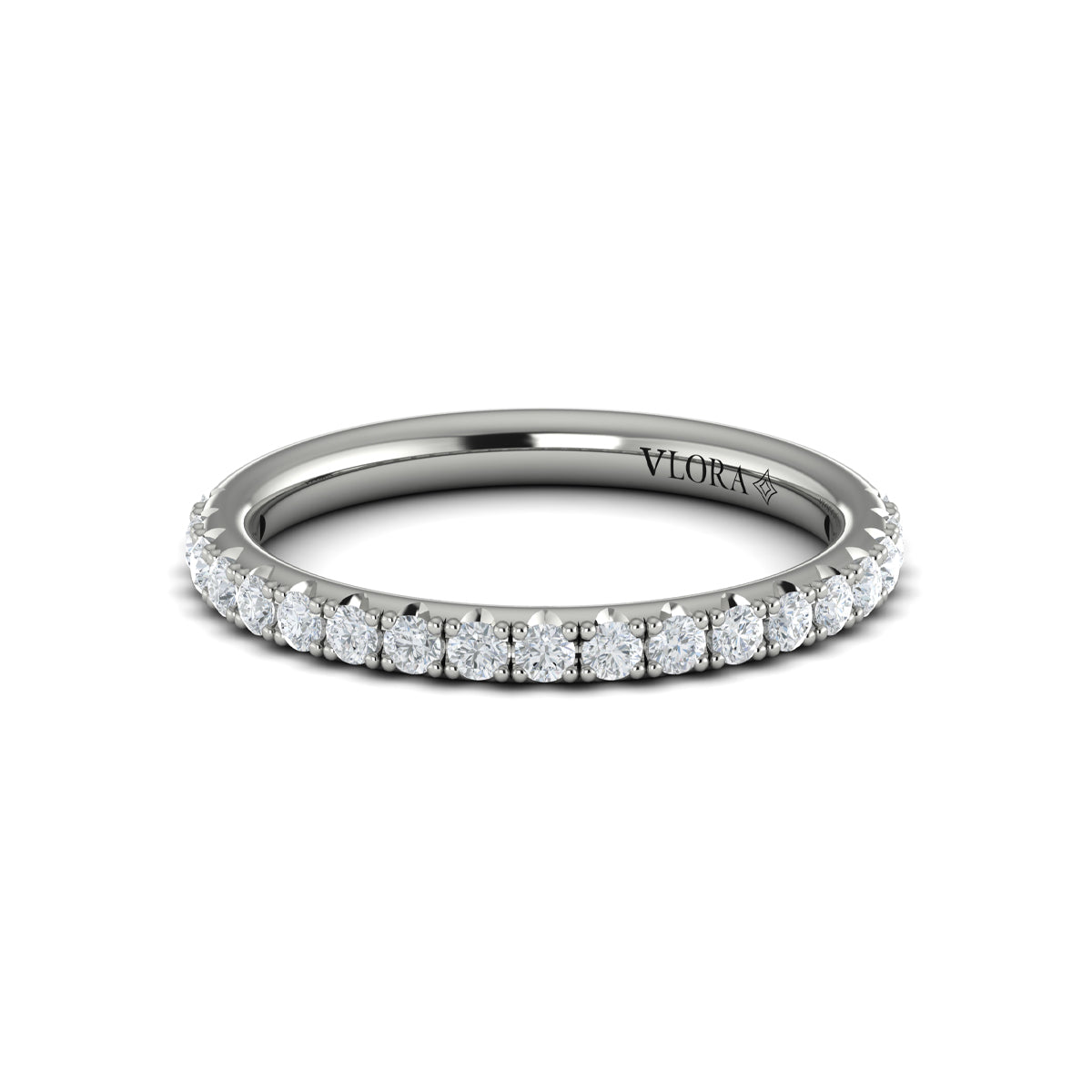 14K White Gold Diamond Womens Matching Wedding Band