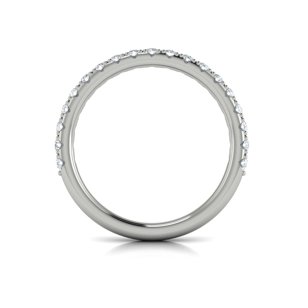 14K White Gold Diamond Womens Matching Wedding Band