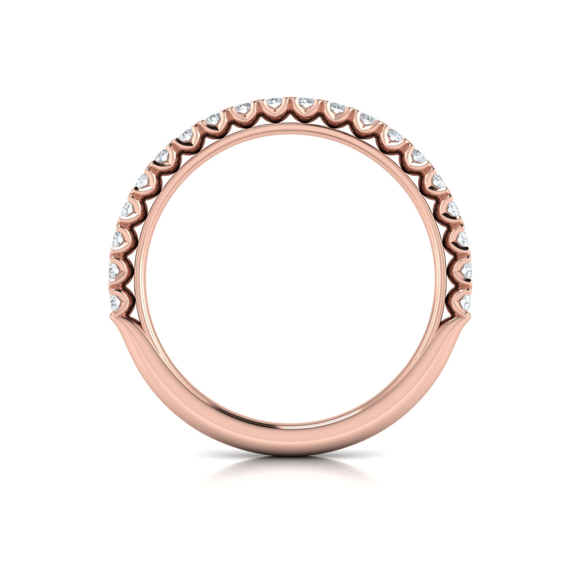 14kt Rose Gold Diamond Womens Matching Wedding Band