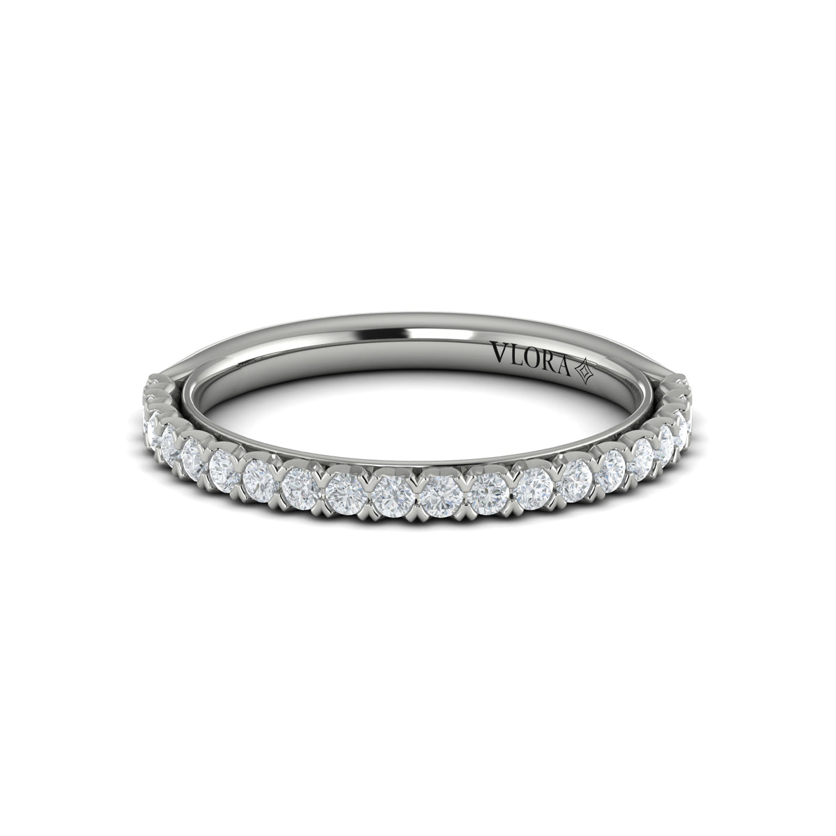 14K White Gold Diamond Womens Matching Wedding Band